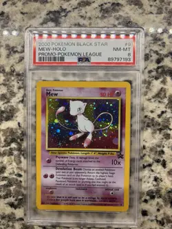 2000 Pokemon Black Star #9 Mew-Holo Promo-Pokemon League PSA 4 - Image 1