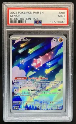 2023 Pokemon SV Paradox Rift Minior #201/182 PSA 9 - Image 1