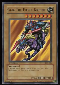 Gaia The Fierce Knight LOB-006 1st Edition Ultra Rare GLOSSY YU-GI-OH - Image 1