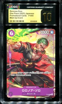 PRISTINE CGC 10 Roronoa Zoro P-045 Promotional Cards P 2023 JP One Piece - Image 1