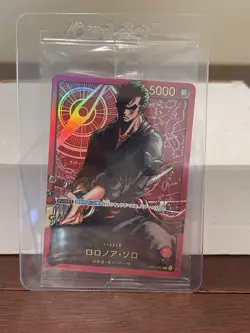 One Piece TCG - Roronoa Zoro OP01-001 SEALED L Gold Text LECAFIG Japanese - Image 1