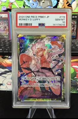 PSA 10 - Monkey D Luffy - SEC - OP05-19 - Japanese PRB01 - Image 1