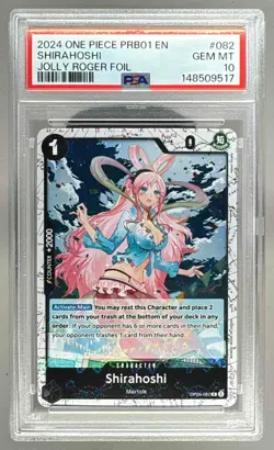 148509517 Shirahoshi 2024 One Piece The Best #OP05-082 Jolly Roger Foil PSA 10 - Image 1