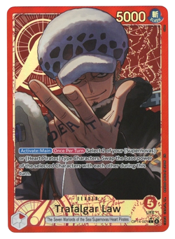 ONE PIECE TRAFALGAR LAW OP14-001 LEADER ALT ART THE AZURE SEA'S SEVEN ENGLISH - Image 1