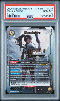 Union Arena TCG Mina Ashiro Alt Art Holo PSA 10 Gem Mint Kaiju No 8 - Image 1
