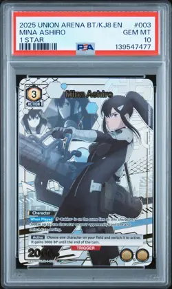 Union Arena TCG Mina Ashiro Alt Art Holo PSA 10 Gem Mint Kaiju No 8 - Image 1