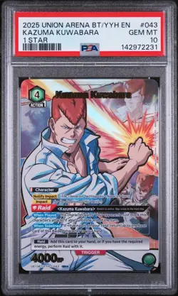 Union Arena TCG Kazuma Kuwabara Alt Art Holo PSA 10 Gem Mint Yu Yu Hakusho - Image 1