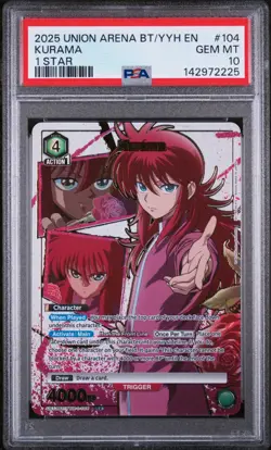 Union Arena TCG Kurama Alt Art Holo PSA 10 Gem Mint Yu Yu Hakusho - Image 1