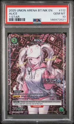 Union Arena TCG Alice Alt Art Holo PSA 10 Gem Mint Nikke Goddess - Image 1