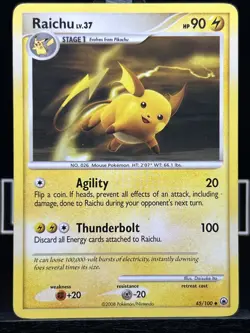 Raichu Majestic Dawn 45/100 Regular Uncommon Pokemon Trading Card LP - Image 3