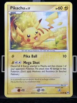 Pikachu Platinum Arceus 71/99 Regular Common Pokemon Card LP - Image 3