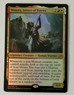 MTG Winota, Joiner of Forces (216p/136) Ikoria Lair of Behemoths Promos LP FOIL - Image 1