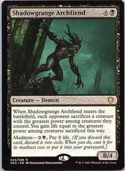 Shadowgrange Archfiend R Commander: Innistrad: Crimson Vow 22 NM - Image 1