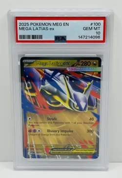 🔥2025 Pokemon Meg En-Mega Evolution #100 Mega Latias Ex PSA 10!🔥 - Image 1