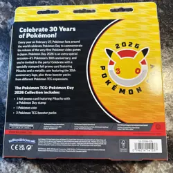2026 Pokemon Day Collection - 30th Anniversary Promo Set Includes 3 Packs & Coin - Image 5