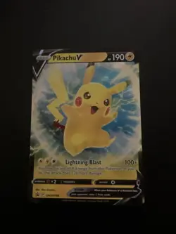 Pokemon TCG Pikachu v SWSH198 Holo Black Star Promo Card - Image 1