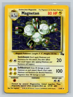 Magneton 11/62 Holo Rare Fossil Pokemon Unlimited Holo - Image 1