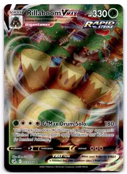 Rillaboom VMAX 023/264 Holo VMAX Rare Fusion Strike Pokemon Holo Near Mint - Image 1