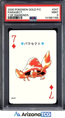 Pokemon 2000 Parasect 047 7 Of Diamonds Gold Playing Card Japanese PSA 9 - Image 1