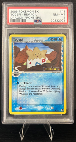2006 POKEMON EX DRAGON FRONTIERS 41/101 TOGEPI (DELTA) REVERSE FOIL PSA 8 - Image 1