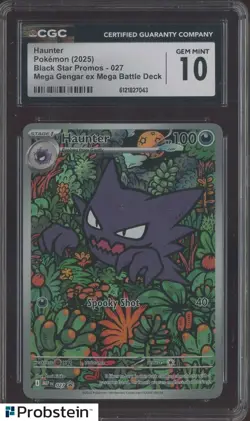 2025 Pokemon Black Star Promos #027 Haunter Mega Gengar Ex Battle Deck CGC 10 - Image 1