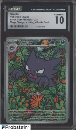2025 Pokemon Black Star Promos #027 Haunter Mega Gengar Ex Battle Deck CGC 10 - Image 1