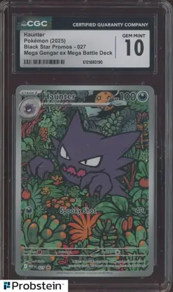 2025 Pokemon Black Star Promos #027 Haunter Mega Gengar Ex Battle Deck CGC 10 - Image 1