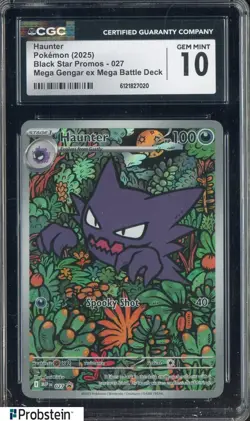 2025 Pokemon Black Star Promos #027 Haunter Mega Gengar Ex Battle Deck CGC 10 - Image 1