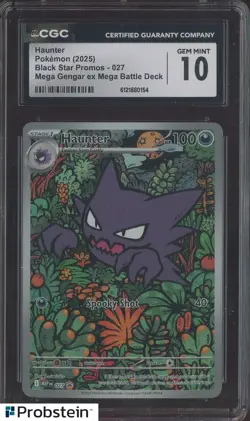 2025 Pokemon Black Star Promos #027 Haunter Mega Gengar Ex Battle Deck CGC 10 - Image 1