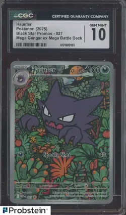 2025 Pokemon Black Star Promos #027 Haunter Mega Gengar Ex Battle Deck CGC 10 - Image 1
