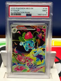 Pokemon Ivysaur 134/132 Me01: Mega Evolution Illustration Rare Holo PSA 9 - Image 1