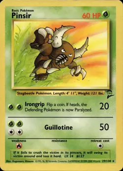PINSIR 29/130 RARE BASE SET 2 POKEMON MP - Image 1