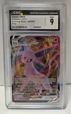 2021 Pokemon SWSH Evolving Skies Espeon VMAX #065/203 CGC Mint 9 - Image 1