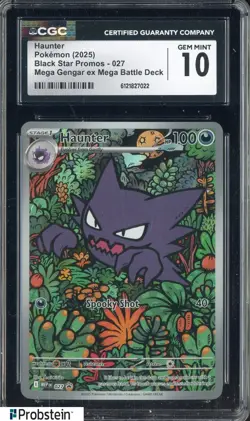 2025 Pokemon Black Star Promos #027 Haunter Mega Gengar Ex Battle Deck CGC 10 - Image 1