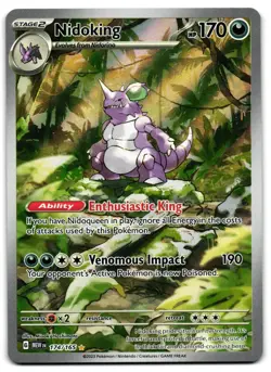 Nidoking 174/165 - 🌊 151 Illustration Rare Pokemon TCG 🖤 - LP - Image 1
