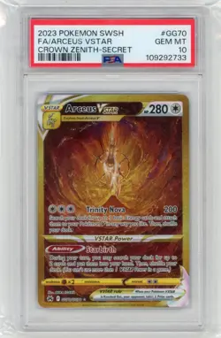 2023 Pokemon SWSH Crown Zenith #GG70 FA/Arceus VSTAR PSA 10 GEM MINT - Image 1