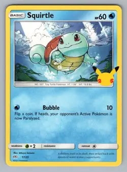 SQUIRTLE 017/025 P MCDONALD'S 25TH ANNIVERSARY PROMOS POKEMON NM MCD21 2021 - Image 1