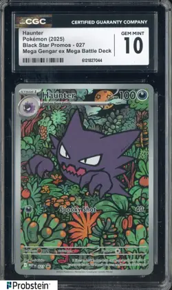 2025 Pokemon Black Star Promos #027 Haunter Mega Gengar Ex Battle Deck CGC 10 - Image 1