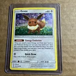 2017 Pokemon Eevee Common Holo Sun & Moon 101/149 HP/Damaged - Image 1