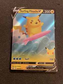Surfing Pikachu V - 008/025 Ultra Rare Celebrations NM - M Pokemon TCG - Image 1
