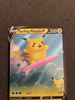 Surfing Pikachu V - 008/025 Ultra Rare Celebrations NM - M Pokemon TCG - Image 4