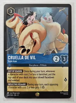 Cruella De Vil - Style Icon 143/204 Fabled Regular Legendary Lorcana Card NM - Image 1