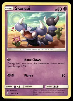 Skorupi 54/156 Ultra Prism Pokemon TCG trading card - Image 1