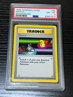#95 Switch - SHADOWLESS [Trainer Card, Base Set] PSA 8 Graded 1999 WOTC - Image 1