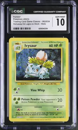 Ivysaur 002/034 Trading Card Game Classic Holo CGC Gem Mint 10 Pokemon 2023 - Image 1