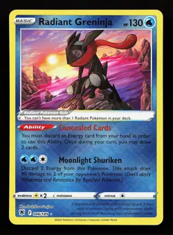 Radiant Greninja 046/189 Holo Radiant Rare Astral Radiance Pokemon Card - Image 1