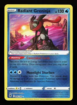 Radiant Greninja 046/189 Holo Radiant Rare Astral Radiance Pokemon Card - Image 1
