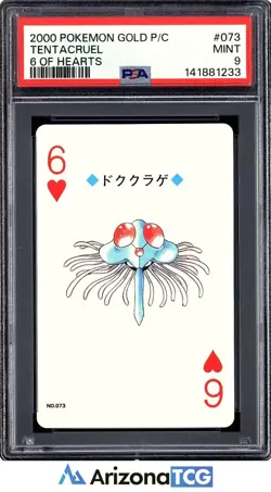 Pokemon 2000 Tentacruel 073 6 Of Hearts Gold Playing Cards Japanese PSA 9 - Image 1