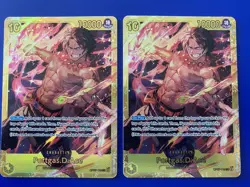 Two OP07-119 Portgas.D.Ace Secret Rare One Piece Card English Edition optcg - Image 1
