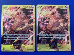 Two OP07-119 Portgas.D.Ace Secret Rare One Piece Card English Edition optcg - Image 2